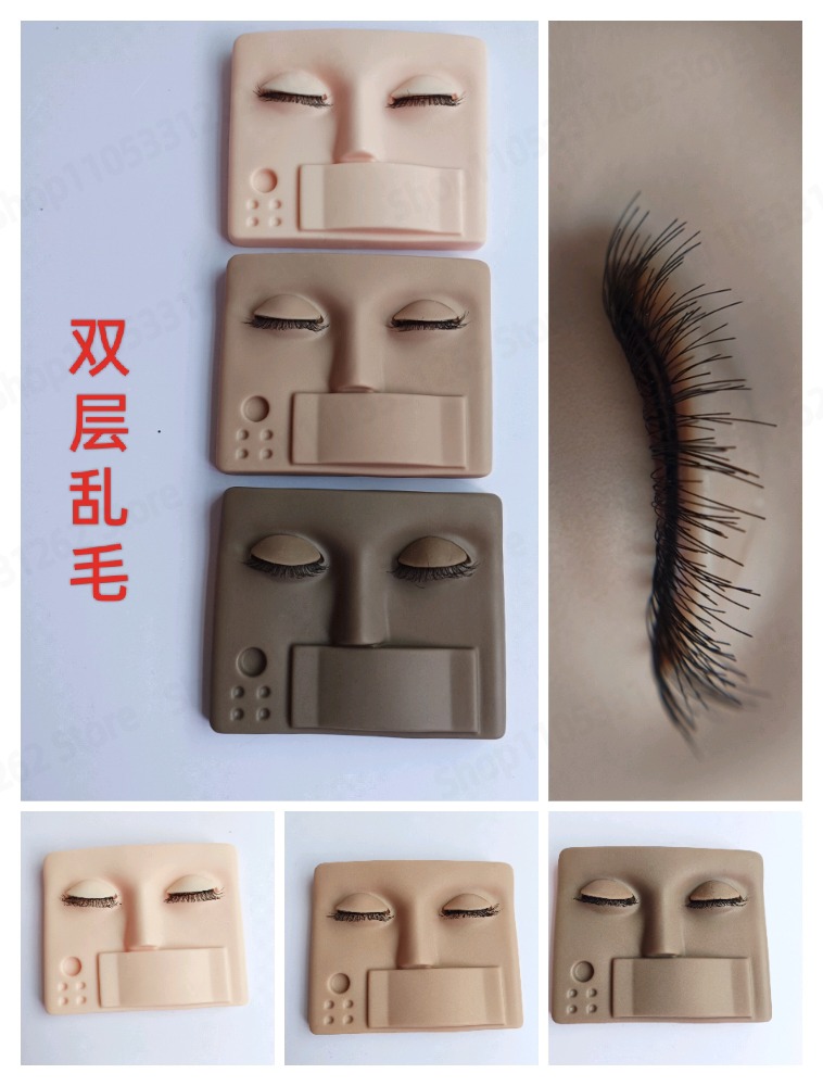 Beauty Makeup Training - Abnehmbarer Übungskopf für Wimpern-Transplantation, Schönheits-Make-up-Tattoo-Trainings-Mannequin mit