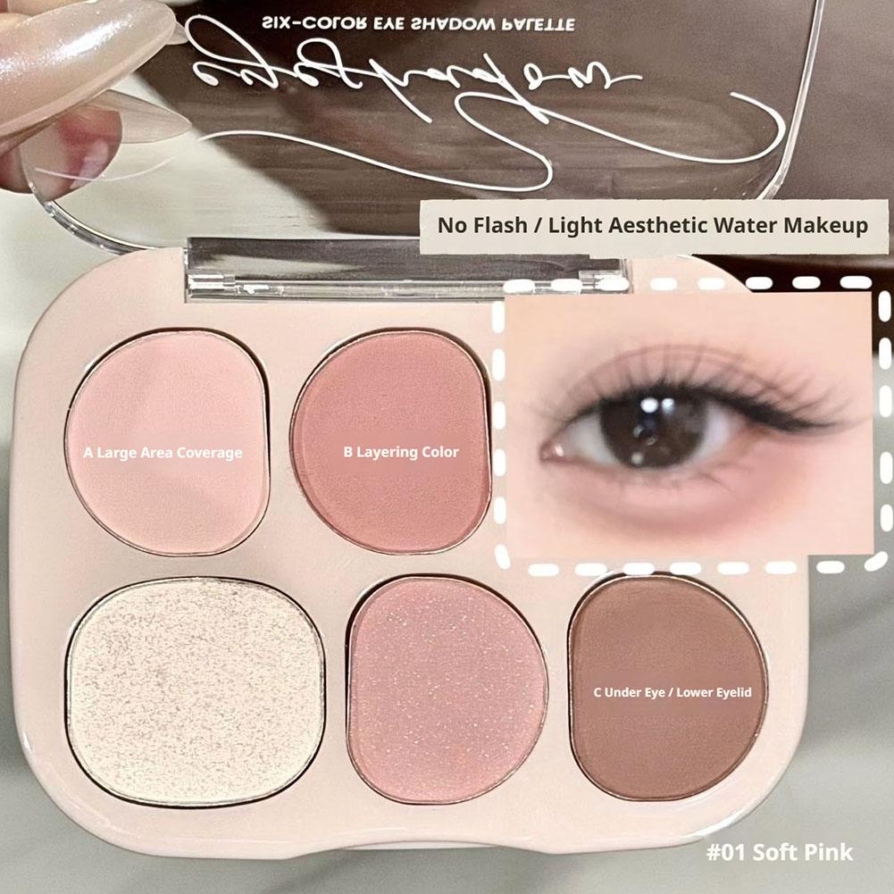 Beauty Makeup Palette - 6 Farben Matte Lidschatten- und Rouge-Palette
