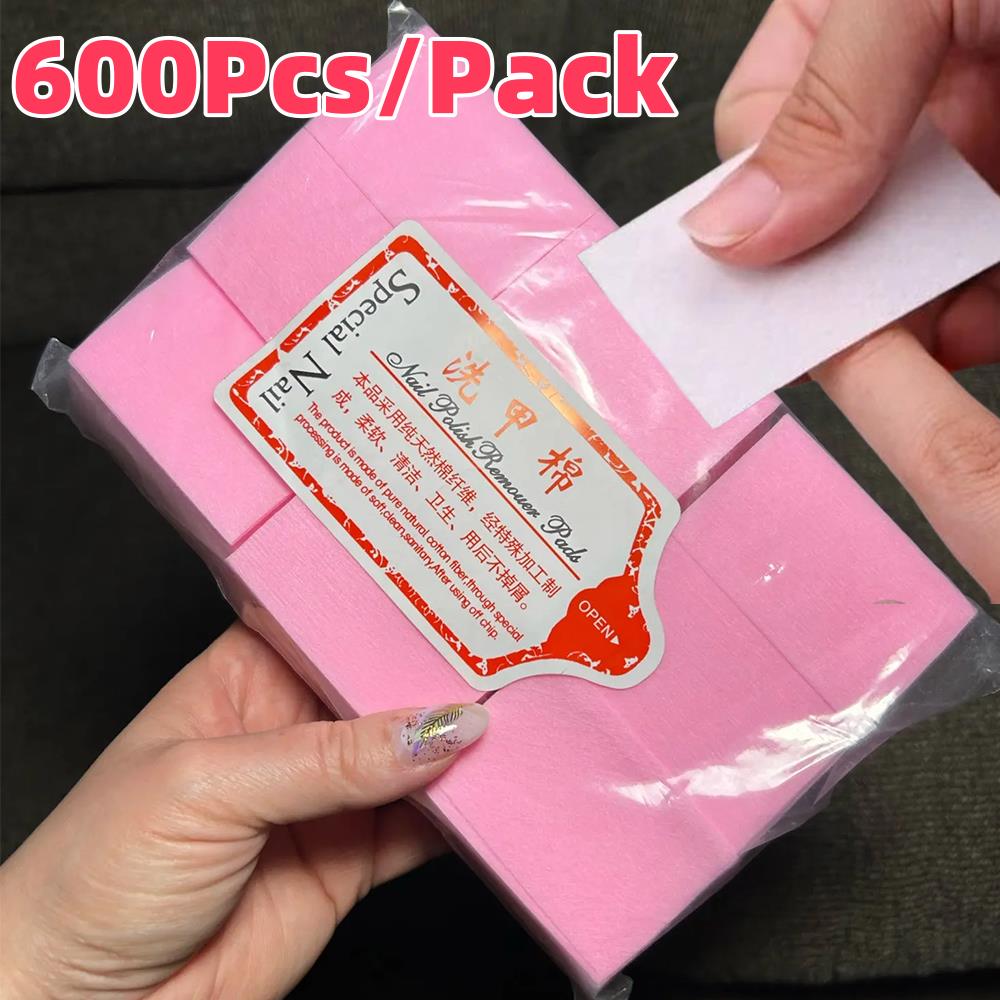 Gel Nail Polish - 600 Stück/Packung Fusselfreie Wattepads Nagellackentferner-Tücher UV-Gel