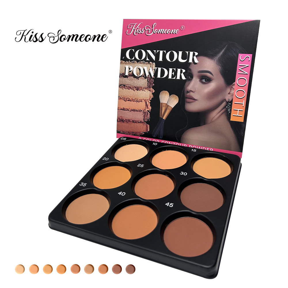 Beauty Makeup Palette - 9-farbige Puder-Konturpalette, mattes Contouring-Make-up-Set, professionelles kosmetisches