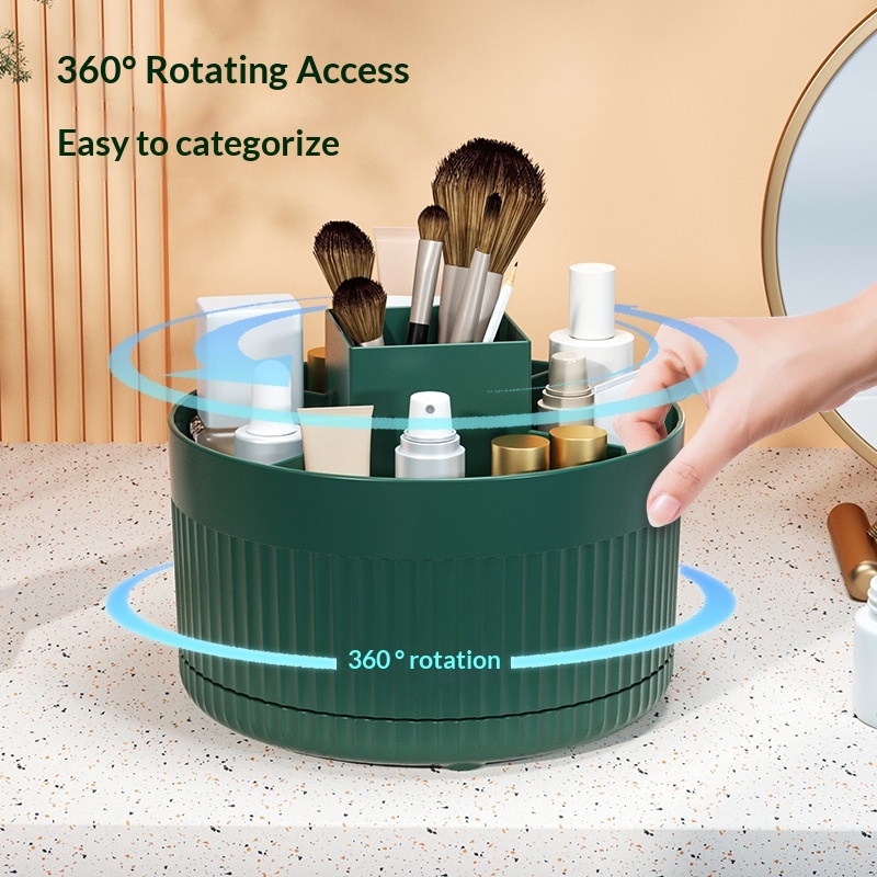 Beauty Makeup Desk - 360 ° Drehbarer Make-up-Pinsel-Aufbewahrungsbehälter für den