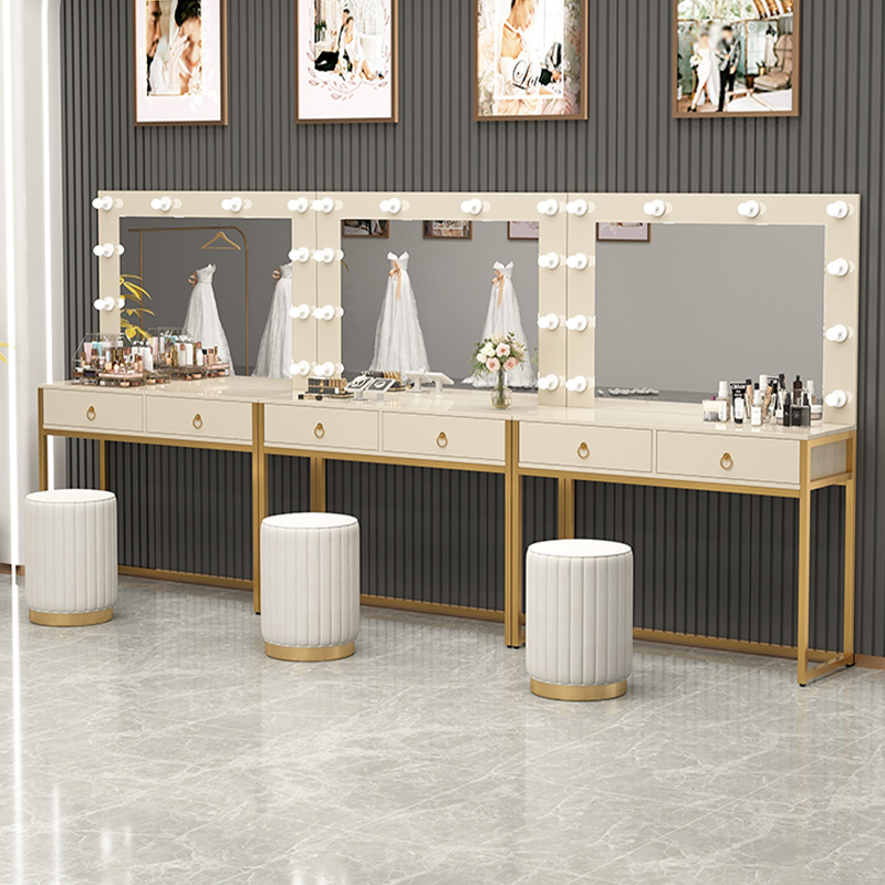 Beauty Makeup Bridal - Kommode mit Lampenspiegel, integrierter Schulungsschule, Schminktisch,
