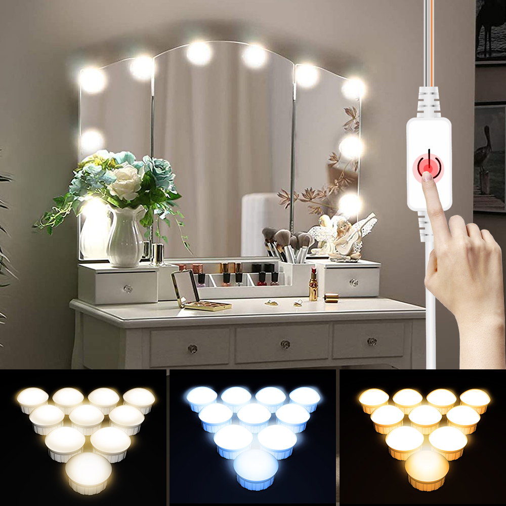 Beauty Makeup Desk - LED-Spiegelleuchte USB Schminktischlampe Badezimmer 5V Hollywood