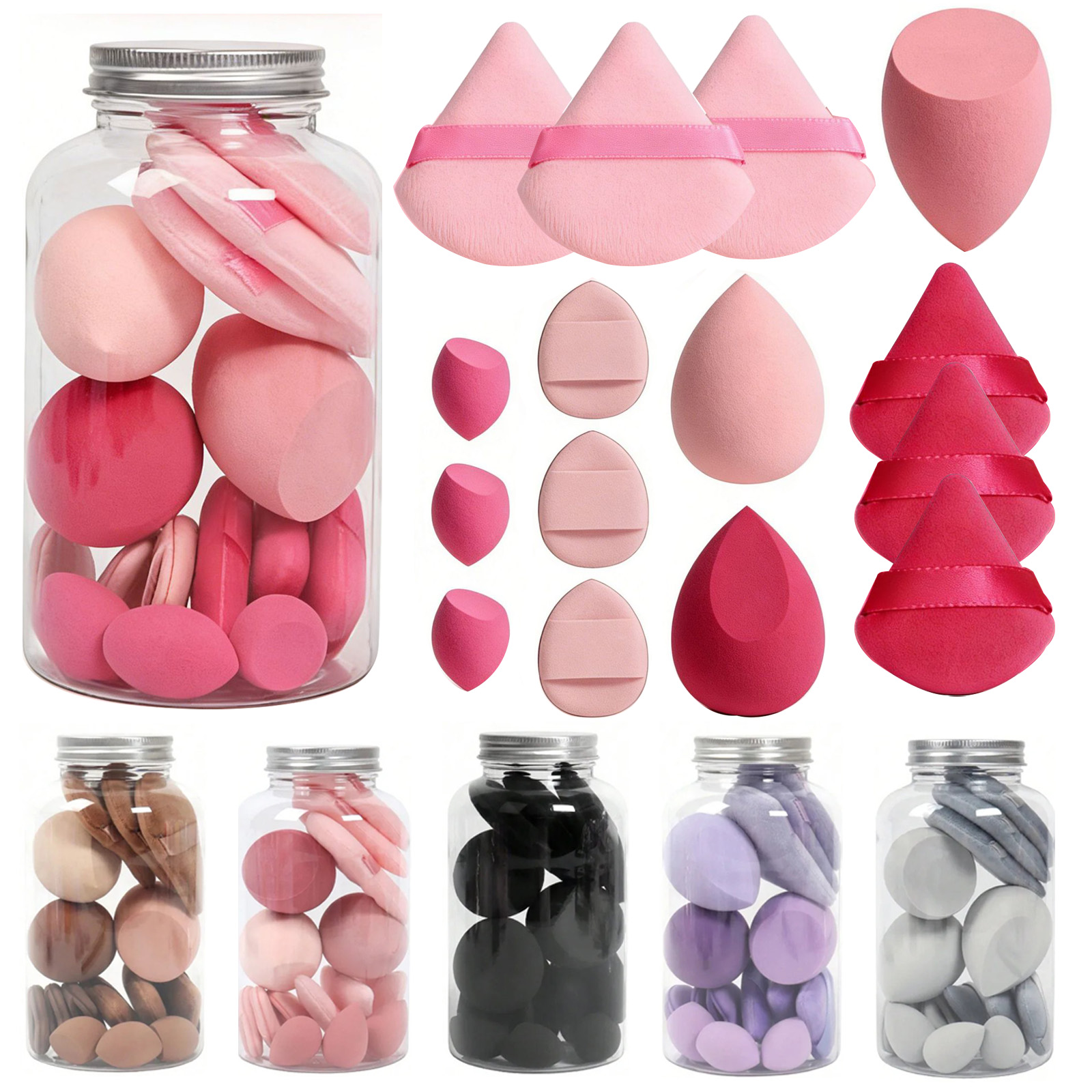 Beauty Makeup Desk - 15-teiliges Make-up-Schwamm-Set, Beauty Sponges Blender Mini