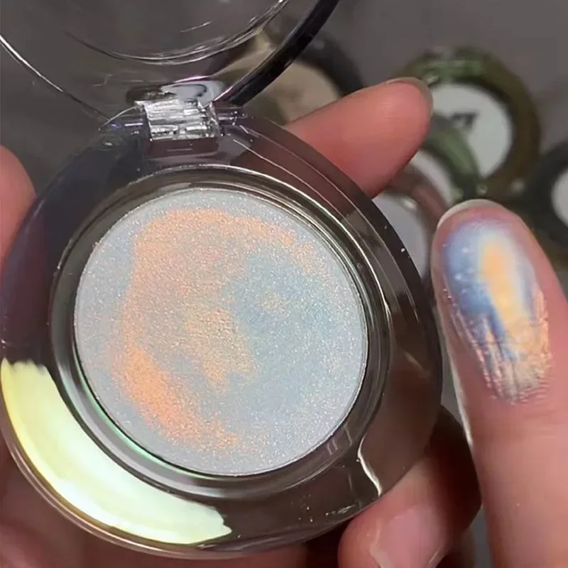 Beauty Makeup Palette - Einzelne Highlighter-Palette, Chamäleon-Highlighter, Kontur, Glitzer, polarisierend,