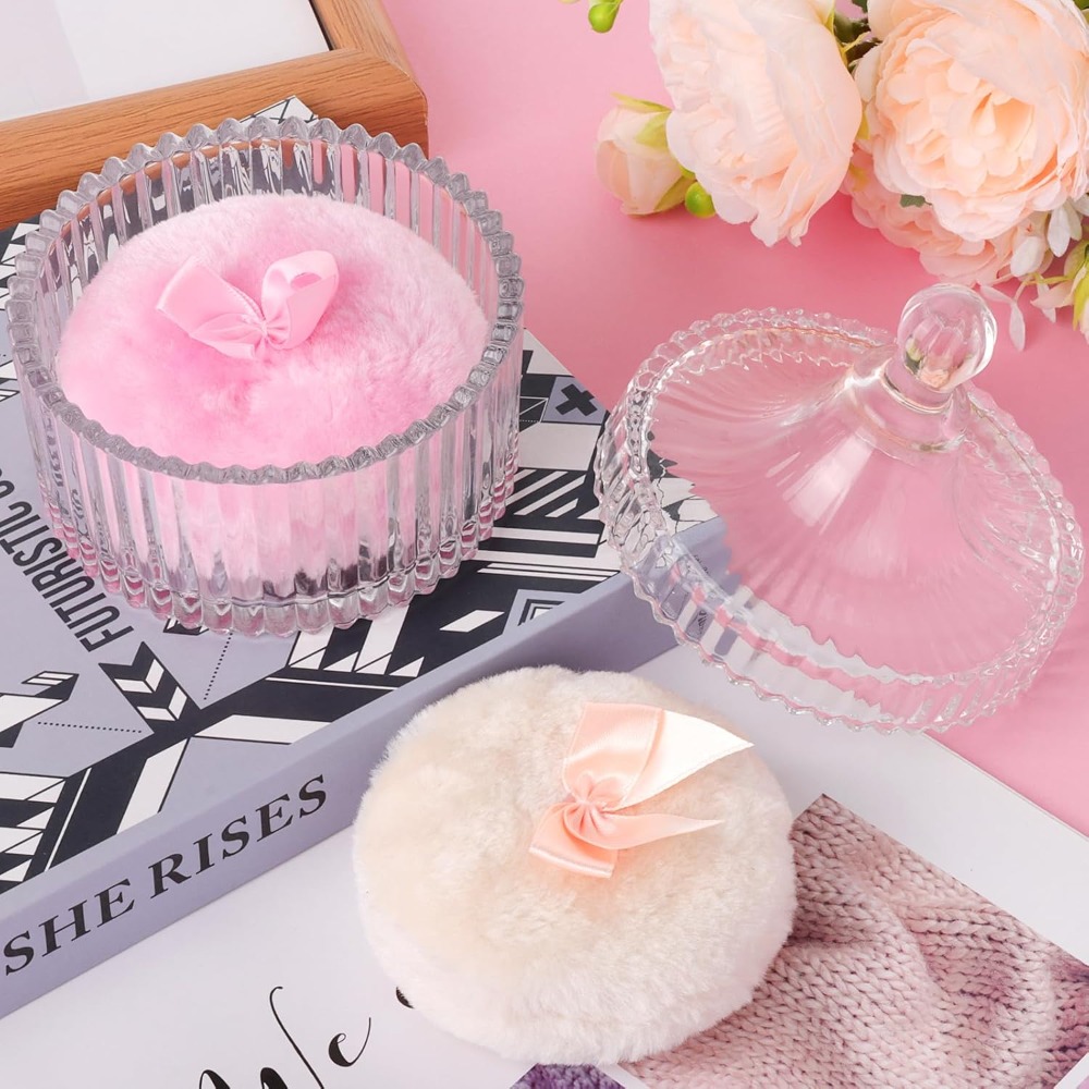 Puderpuff mit Glas-Aufbewahrun – Beauty Makeup Box Set Bewertung und Preis