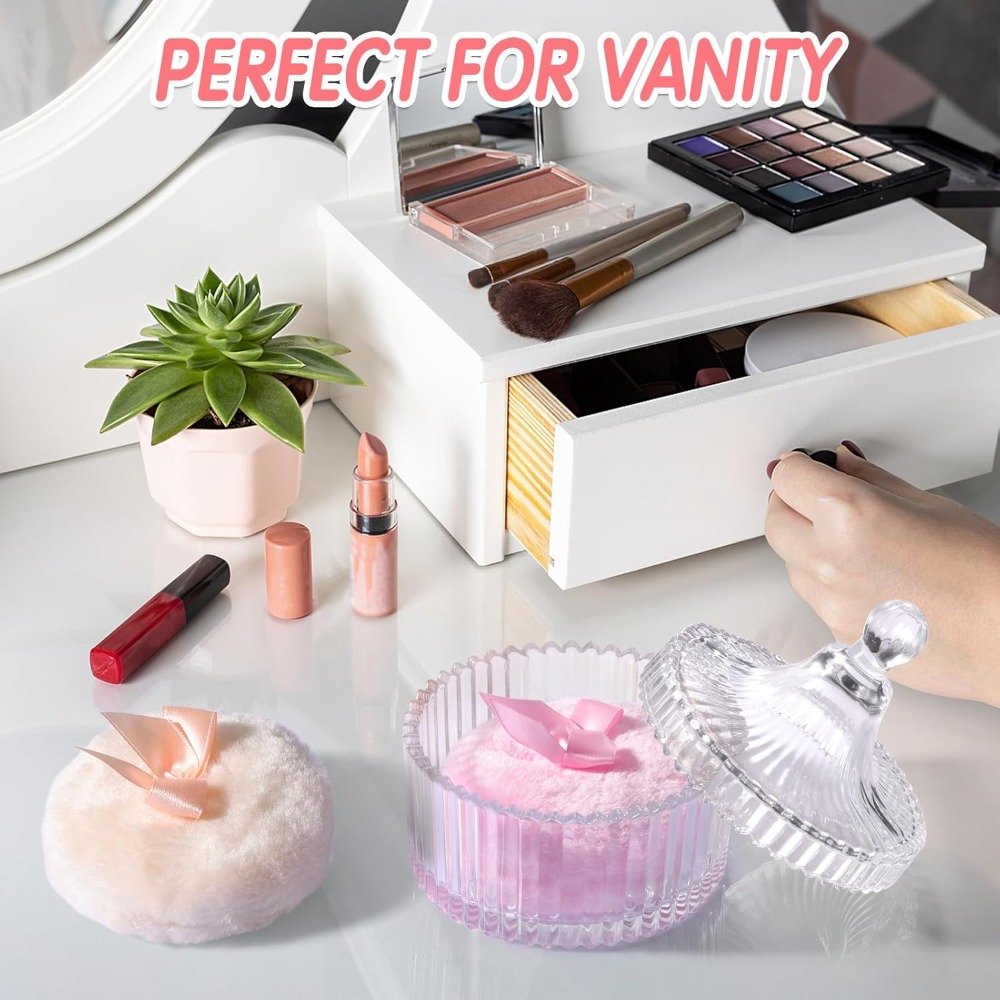 Puderpuff mit Glas-Aufbewahrun – Beauty Makeup Box Set Bewertung und Preis
