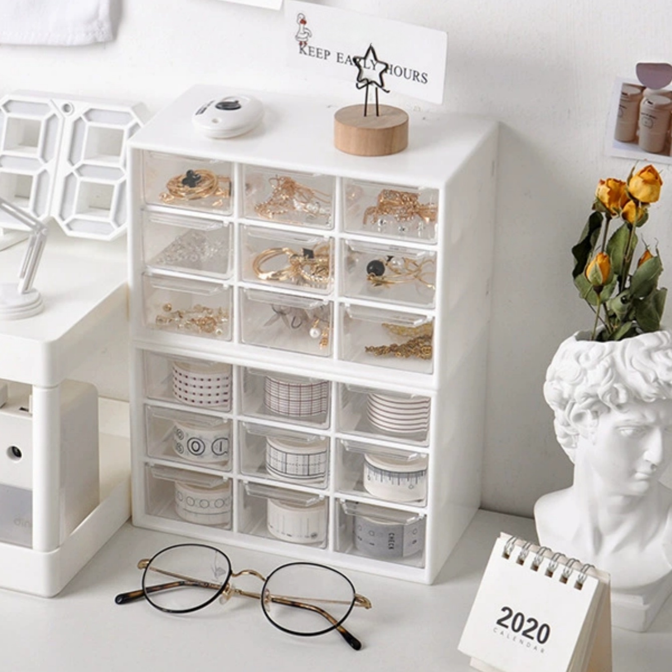 Aufbewahrungsbox aus Perlenmat – Beauty Makeup Desk Bewertung und Preis